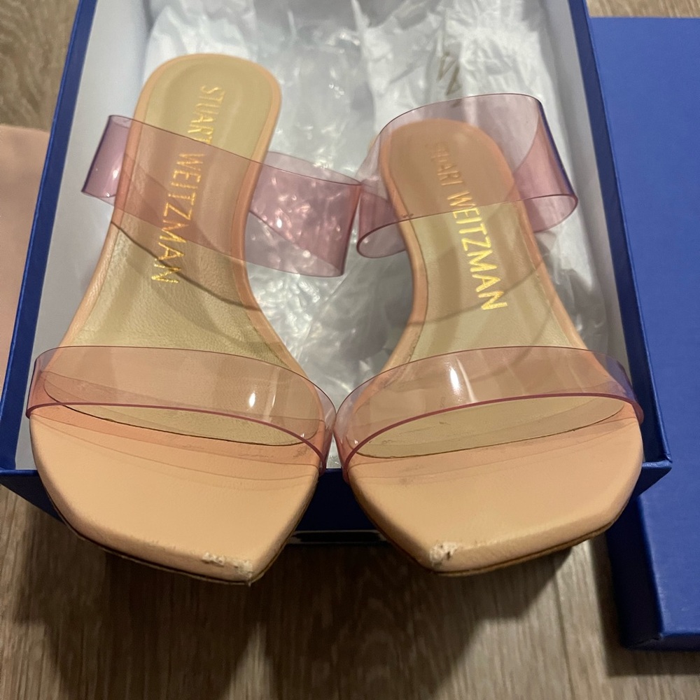 Excellent Condition Stuart Weitzman Kristal Clear Sandals - Picture 2 of 8